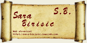 Sara Birišić vizit kartica
